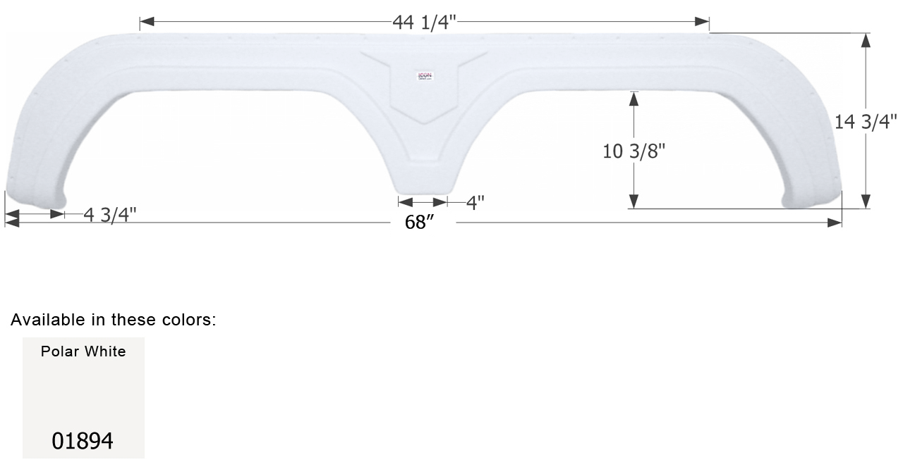 Cobra 5th Wheel Travel Trailer Fender Skirt FS1894 - Polar White  ICON 01894