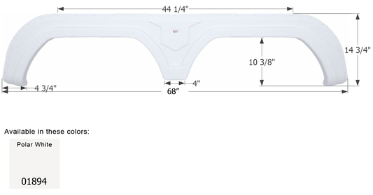 Cobra 5th Wheel Travel Trailer Fender Skirt FS1894 - Polar White  ICON 01894