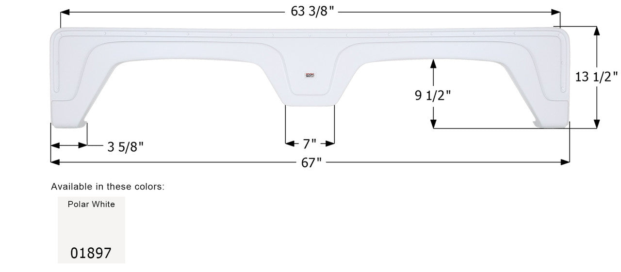 Glendale 5th Wheel Travel Trailer Fender Skirt FS1897 - Polar White  ICON 01897