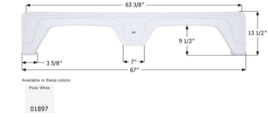 Glendale 5th Wheel Travel Trailer Fender Skirt FS1897 - Polar White  ICON 01897