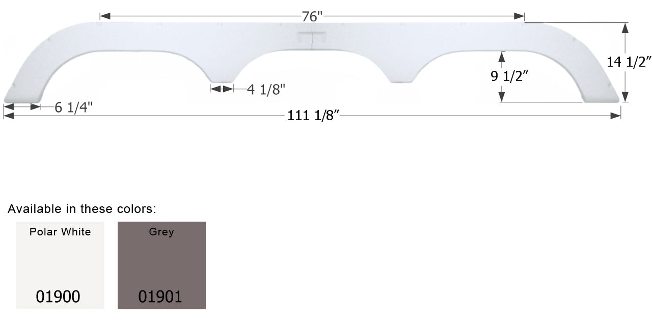 Fleetwood 5th Wheel Triple Axle Fender Skirt FS1900 - ICON  (2 colors - 01900, 01901)