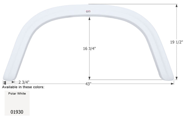 Four Winds Single Axle Fender Skirt FS1930 - ICON 01930