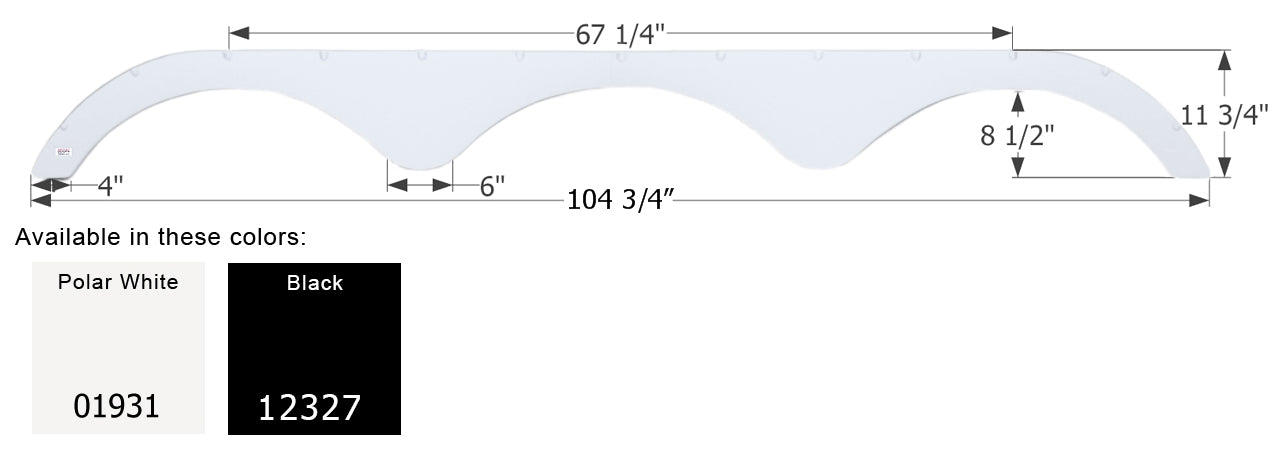 Heartland 5th Wheel Travel Trailer Fender Skirt FS1931 - ICON  (2 colors - 01931, 12327)