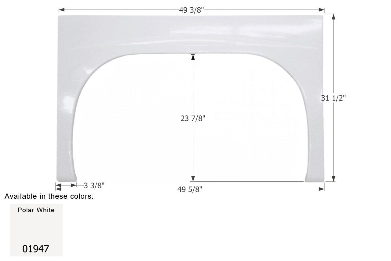 Gulf Stream Class A Single Fender Skirt FS1947 - Polar White  ICON 01947