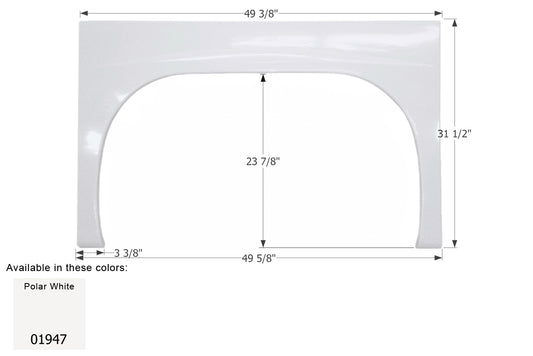 Gulf Stream Class A Single Fender Skirt FS1947 - Polar White  ICON 01947