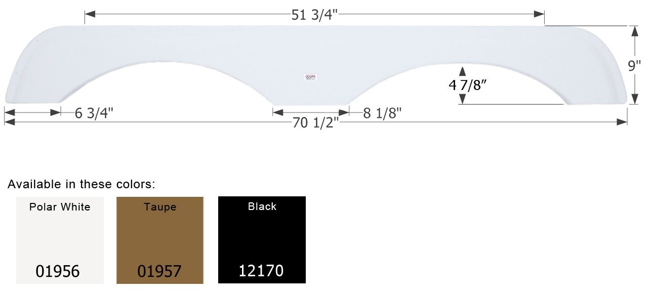 Gulf Stream 5th Wheel Travel Trailer Fender Skirt FS1956 - ICON  (3 colors)