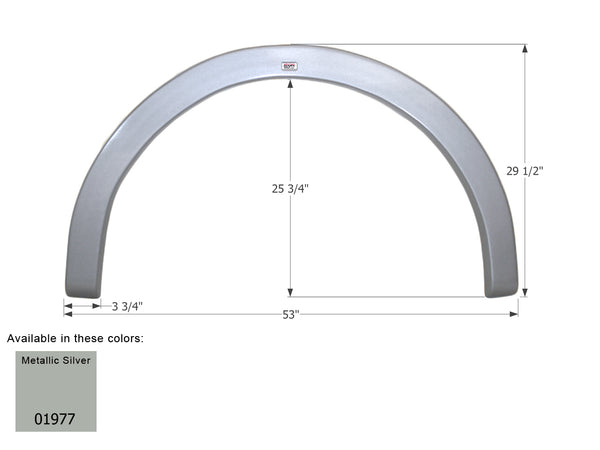 Gulf Stream Single Fender Skirt FS1977 - Metallic Silver - ICON 01977