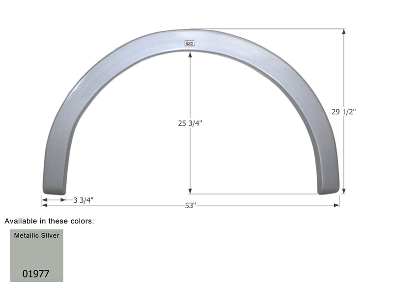 Gulf Stream Single Fender Skirt FS1977 - Metallic Silver - ICON 01977