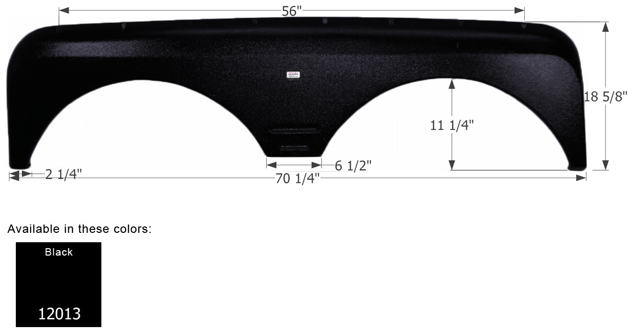 Gulf Stream 5th Wheel Travel Trailer Fender Skirt FS2013 - Black  ICON 12013