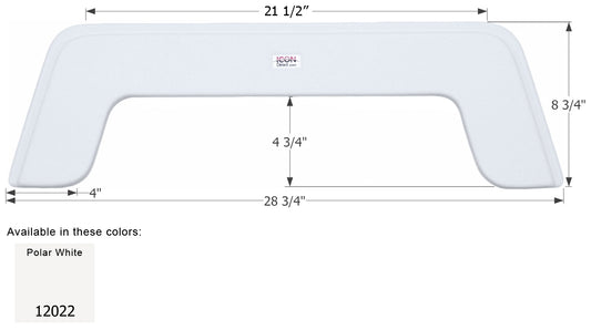 Bonair Single Axle Fender Skirt FS2022 - Polar White  ICON 12022