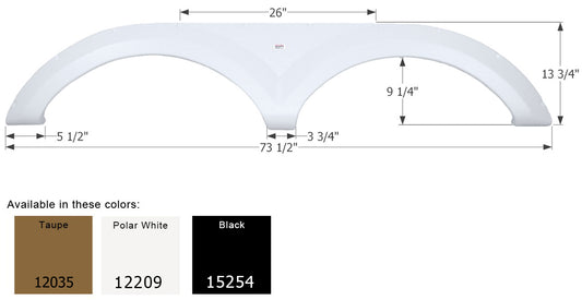 Keystone 5th Wheel Travel Trailer Fender Skirt FS2035 - ICON  (3 colors - 12209, 12035, 15254)