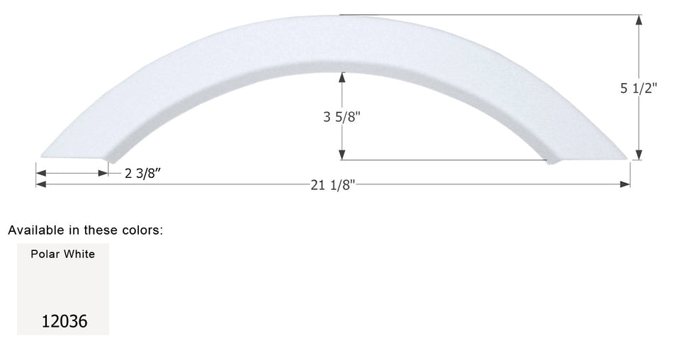 Dutchmen Single Axle Fender Skirt FS2036 - Polar White  ICON 12036