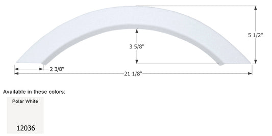 Dutchmen Single Axle Fender Skirt FS2036 - Polar White  ICON 12036