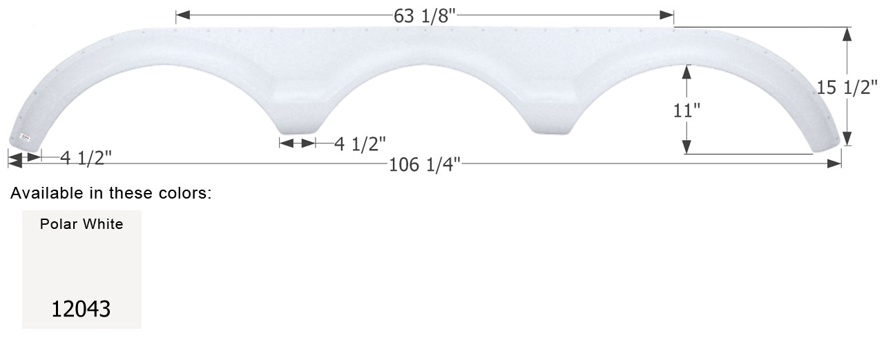 Dutchmen 5th Wheel Travel Trailer Fender Skirt FS2043 - Polar White  ICON 12043