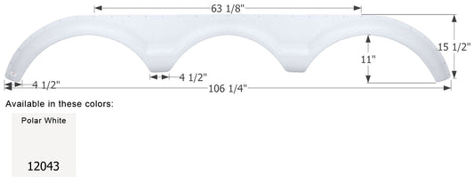 Dutchmen 5th Wheel Travel Trailer Fender Skirt FS2043 - Polar White  ICON 12043