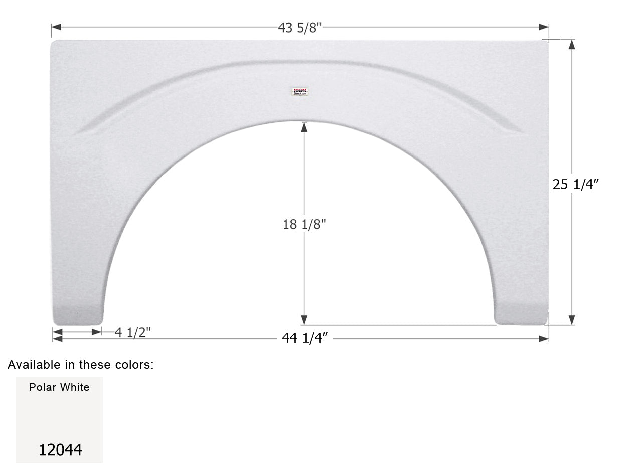 Fleetwood Class A Single Axle Fender Skirt FS2044 - Polar White   ICON 12044
