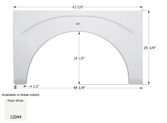 Fleetwood Class A Single Axle Fender Skirt FS2044 - Polar White   ICON 12044