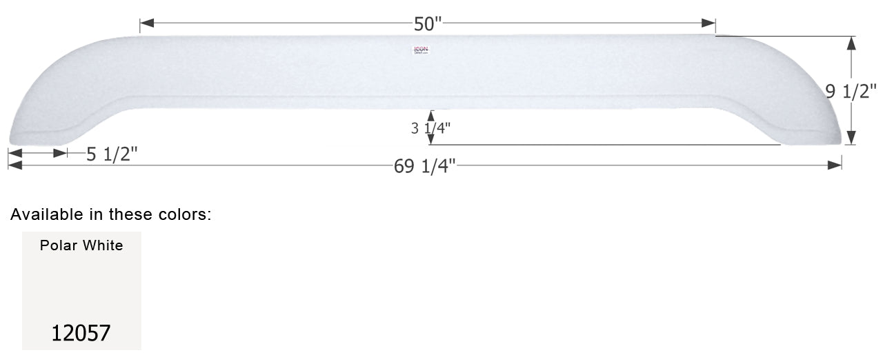 Extreme RV 5th Wheel Travel Trailer Fender Skirt FS2057 - Polar White  ICON 12057