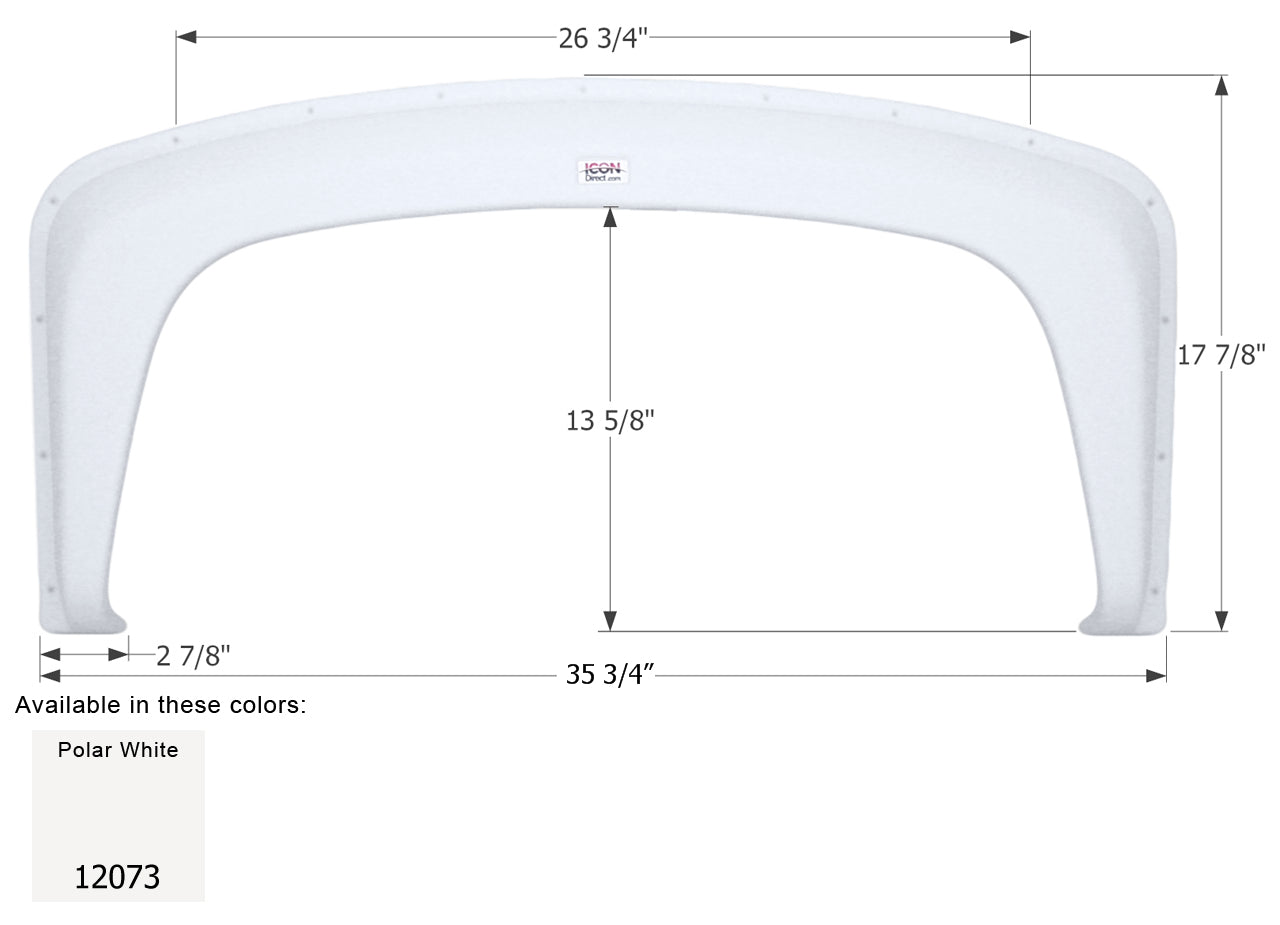 Gulf Stream Single Fender Skirt FS2073 - Polar White  ICON 12073
