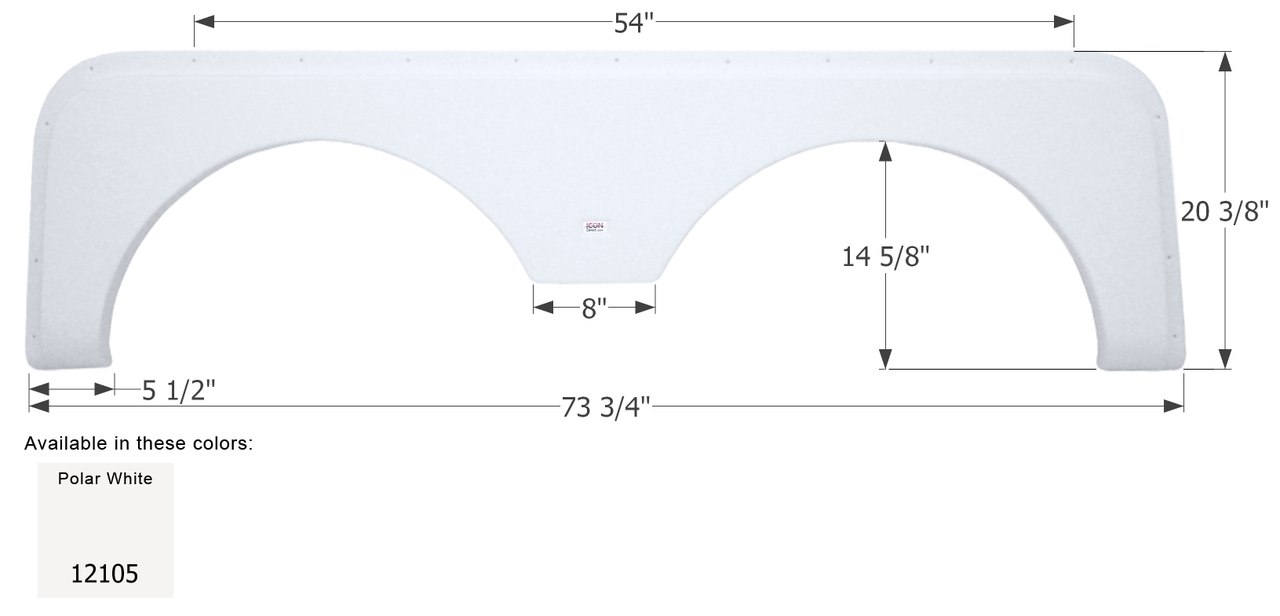 Forest River Tandem Fender Skirt FS2105 - Polar White  ICON 12105