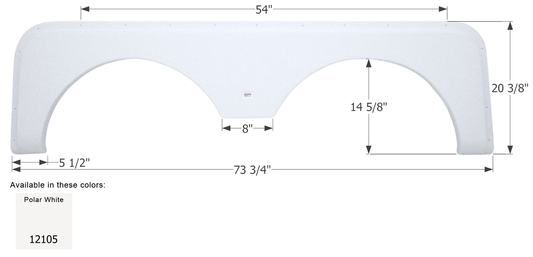 Forest River Tandem Fender Skirt FS2105 - Polar White  ICON 12105