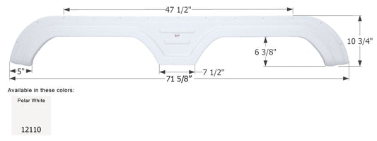 Keystone 5th Wheel Travel Trailer Fender Skirt FS2110 - Polar White  ICON 12110
