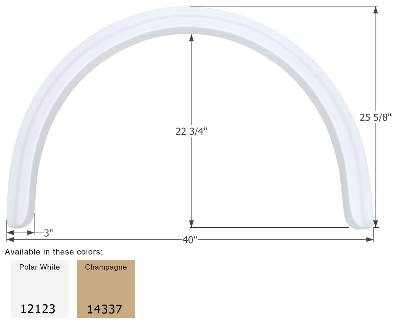 Four Winds Single Axle Fender Skirt FS2123 - ICON  (2 colors)