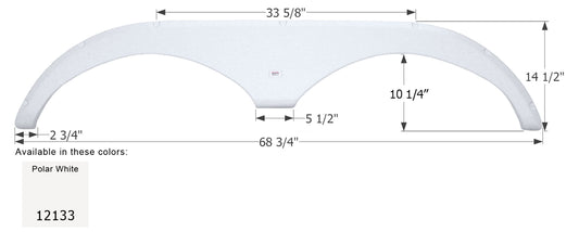 Kaddy Kruiser 5th Wheel Travel Trailer Fender Skirt FS2133 - Polar White  ICON 12133