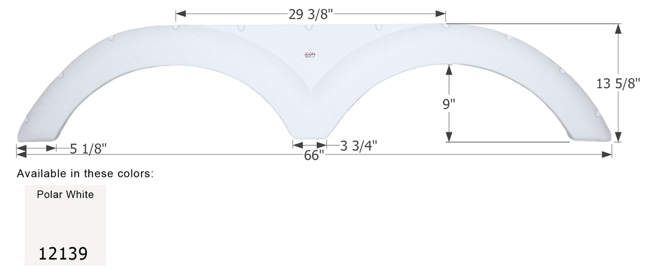 Cruiser 5th Wheel Travel Trailer Fender Skirt FS2139 - Polar White  ICON 12139