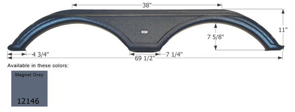 Alpenlite 5th Wheel Travel Trailer Fender Skirt FS2146 - Magnet Grey - ICON 12146