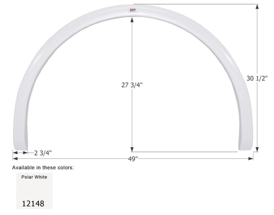 Fleetwood Single Fender Skirt FS2148 - Polar White  ICON 12148