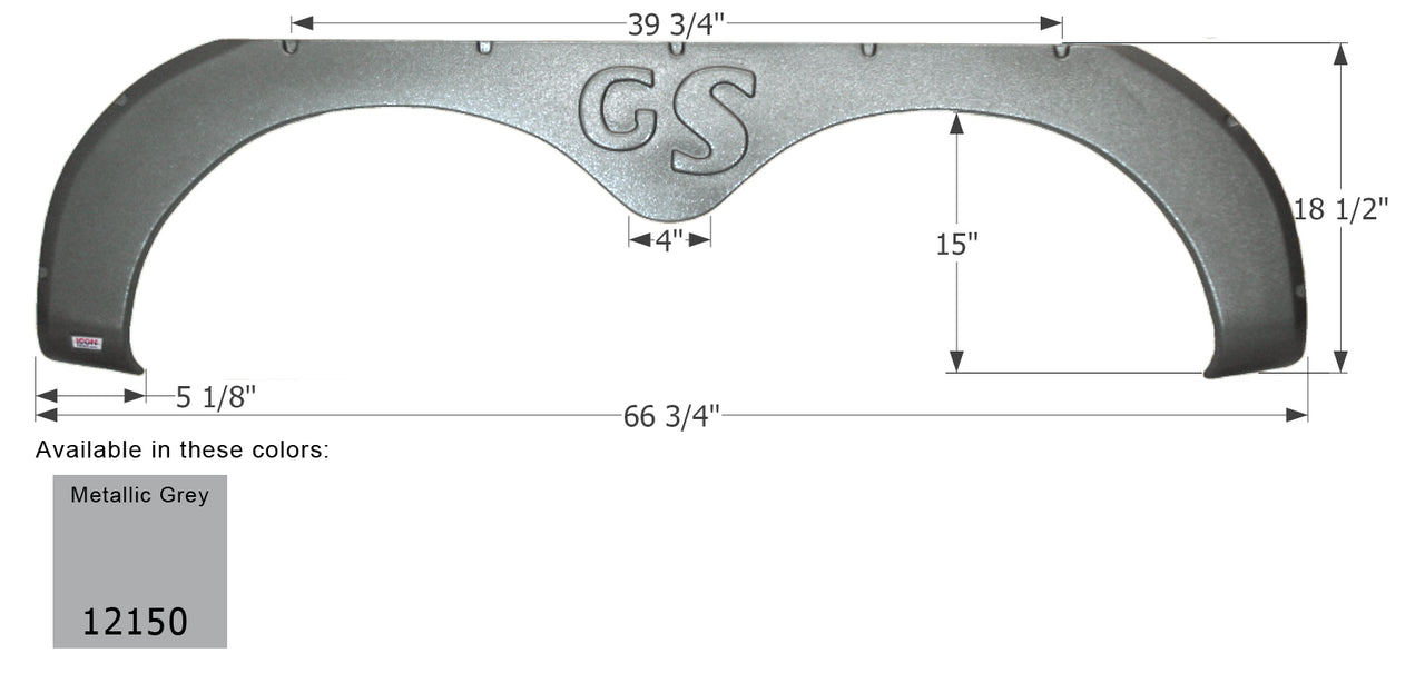 Forest River Grand Surveyor Travel Trailer Fender Skirt FS2150 - Metallic Grey  ICON 12150