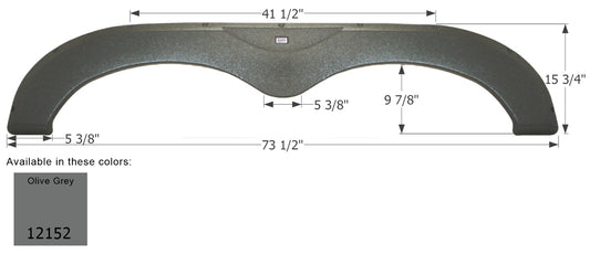 Keystone 5th Wheel Travel Trailer Fender Skirt FS2152 - Olive Grey  ICON 12152