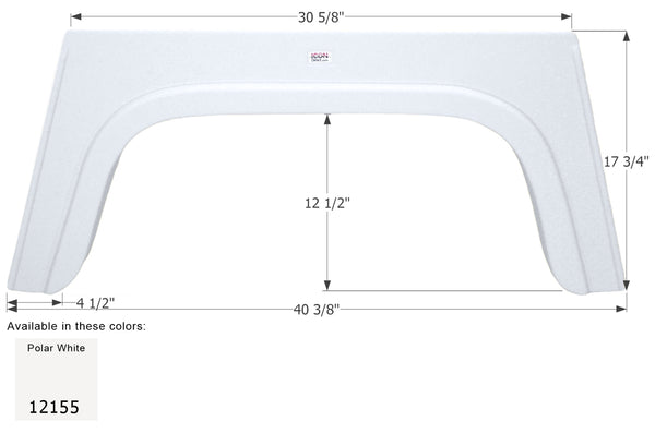 Glendale Single Axle Fender Skirt FS2155 - ICON 12155