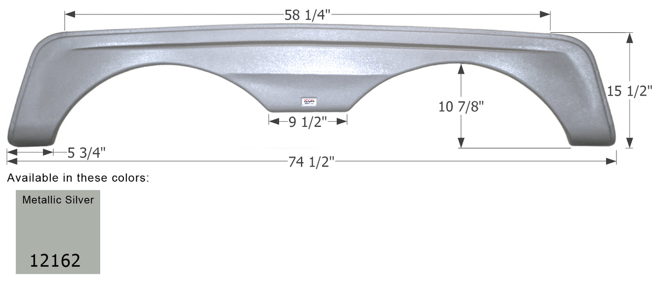 Holiday Rambler Tandem Fender Skirt FS2162 - Metallic Silver  ICON 12162