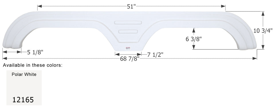 Carriage Tandem Fender Skirt FS2165 - Polar White  ICON 12165