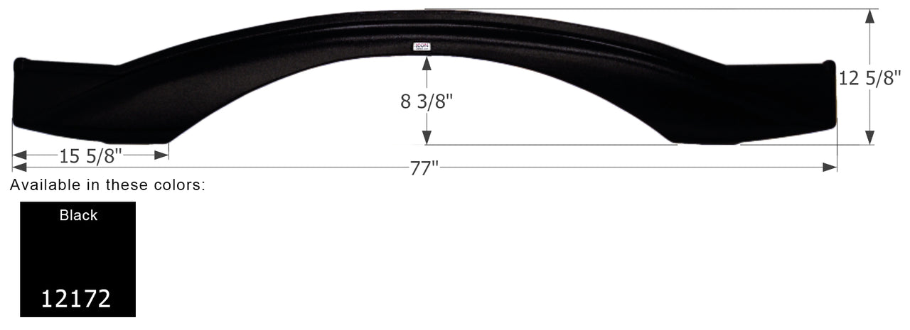 Keystone 5th Wheel Travel Trailer Fender Skirt FS2172 - Black   ICON 12172