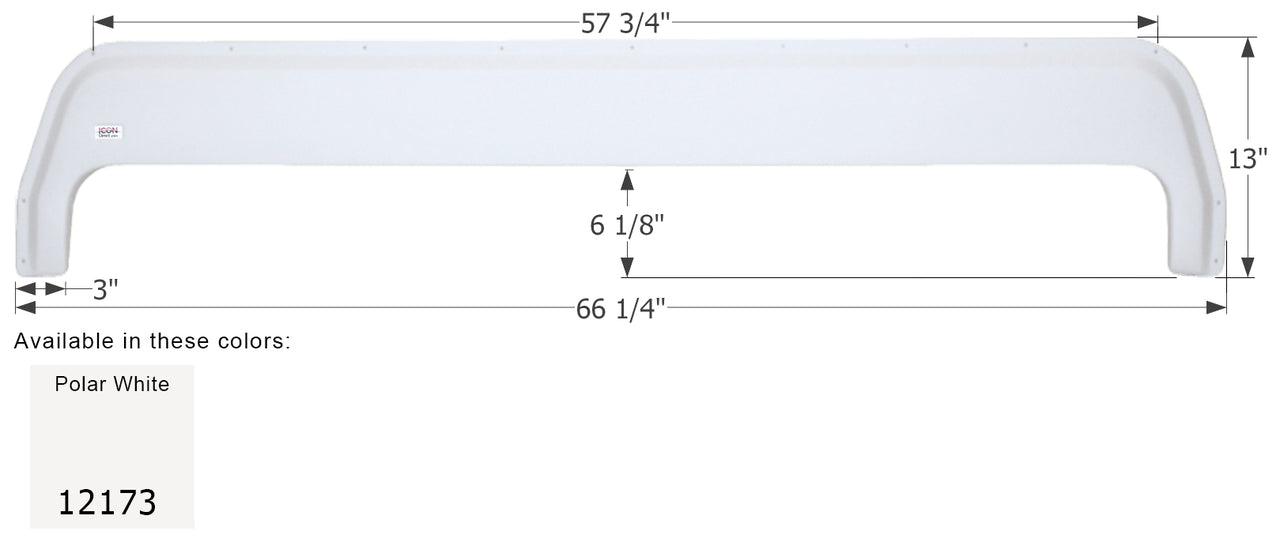 Forest River Travel Trailer Fender Skirt FS2173 - Polar White  ICON 12173