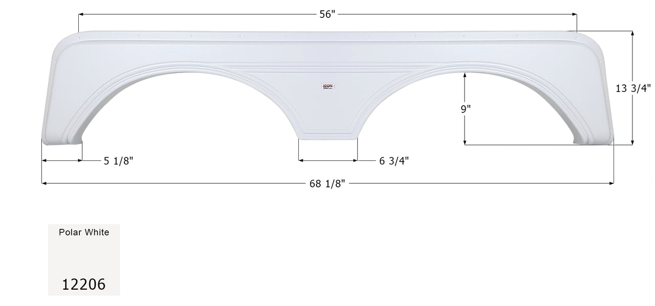 Carriage Tandem Fender Skirt FS2206 Polar White - ICON 12206