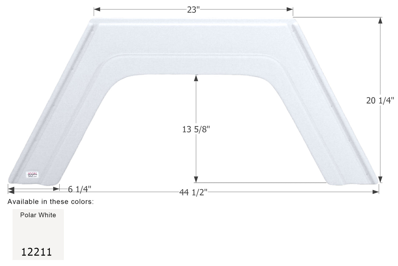 Glendale Single Axle Fender Skirt FS2211 - Polar White  ICON 12211