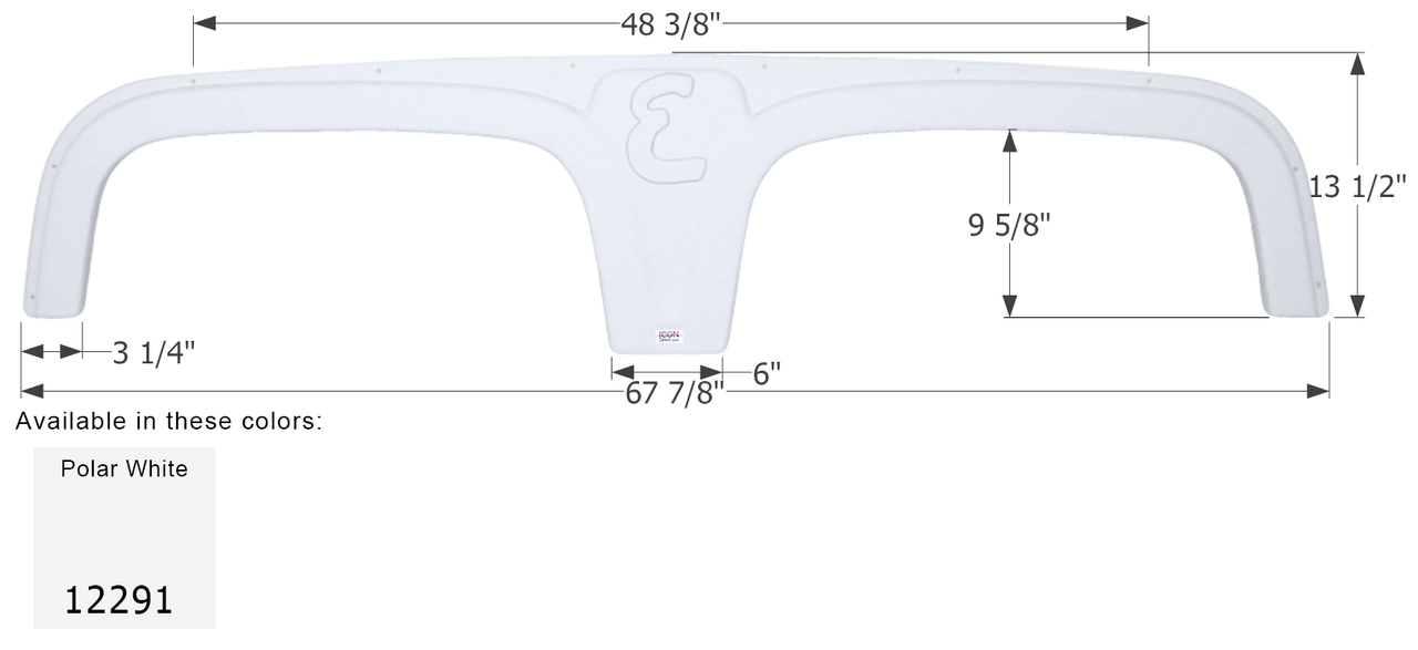 Excel Tandem Fender Skirt FS2291 - Polar White  ICON 12291