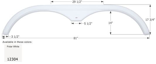 Fleetwood Tandem Fender Skirt FS2304 - Polar White  ICON 12304