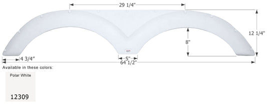 Cruiser Tandem Fender Skirt FS2309 - Polar White  ICON 12309