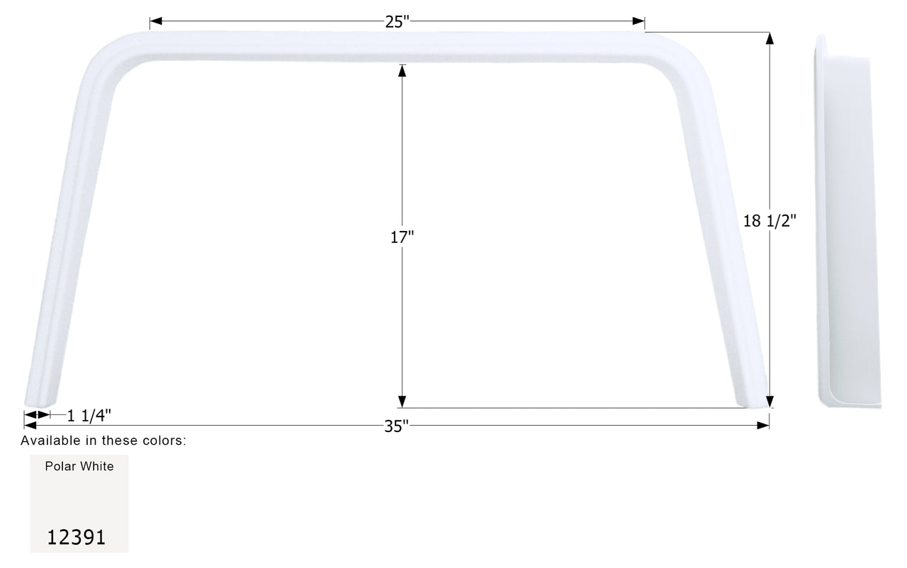 Coachmen Tandem Fender Skirt FS2321 - Polar White   ICON 12321