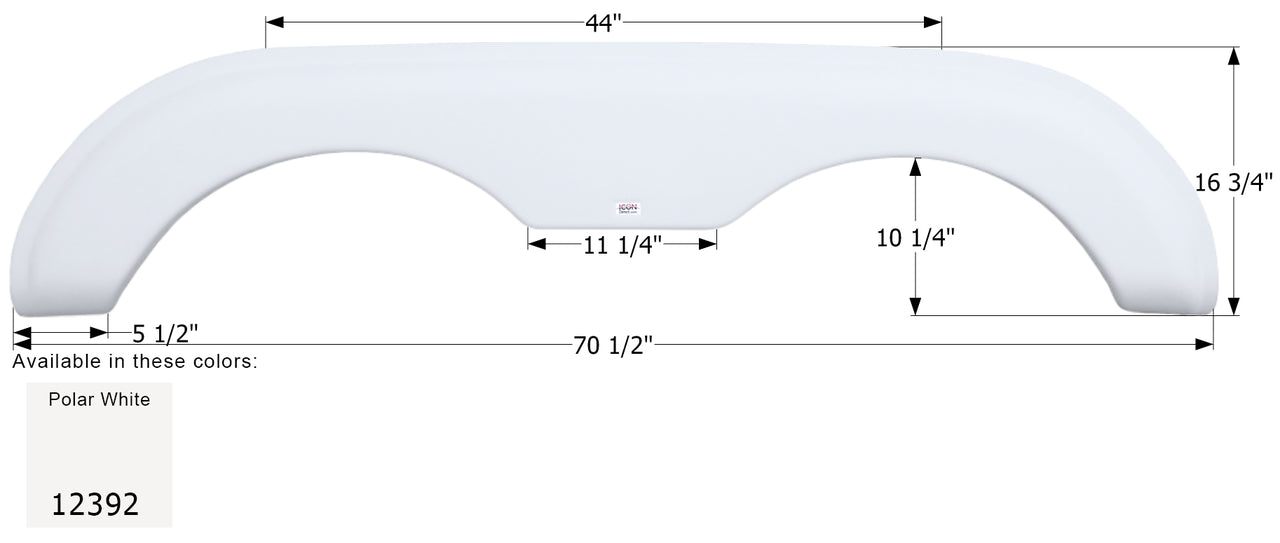 Holiday Rambler Tandem Fender Skirt FS2392 - Polar White  ICON 12392