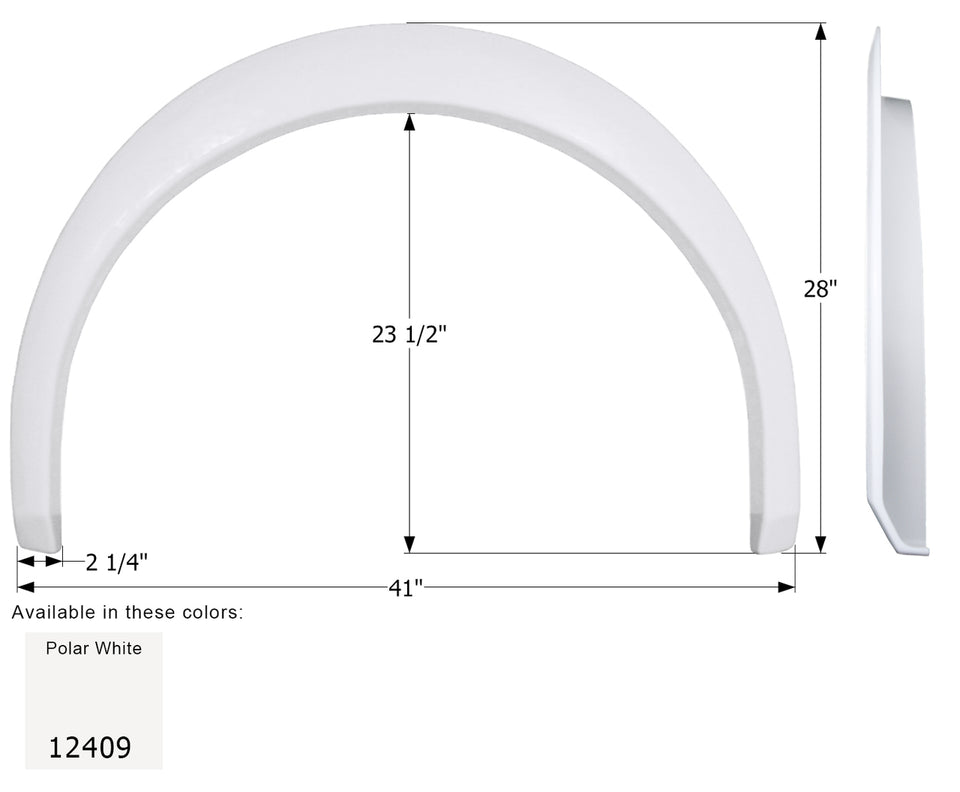 Coachmen Single Fender Skirt FS2409 - Polar White  ICON 12409