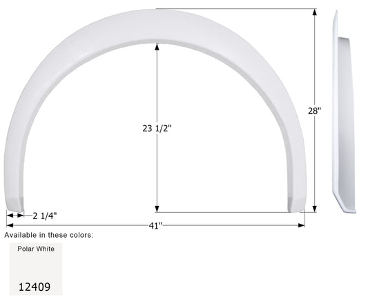 Coachmen Single Fender Skirt FS2409 - Polar White  ICON 12409