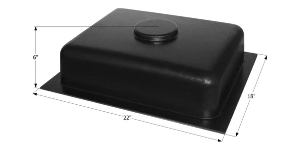 Holding Tank Bottom Drain HT100BD - 6 Gal. - 22" x 18" x 6" - ICON #12413
