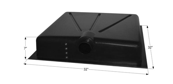 Holding Tank Center End Drain HT165BED - 18 Gal. - 32" x 32" x 7" - ICON #12416