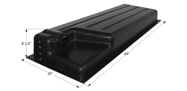 Holding Tank Recessed Drain HT387RE - 28 gal. - 64" x 22" x 8 1/2" - ICON 12421
